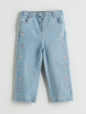 Lcw Baby  Çiçek Nakışlı Kız Çocuk Jean Pantolon  (W5)