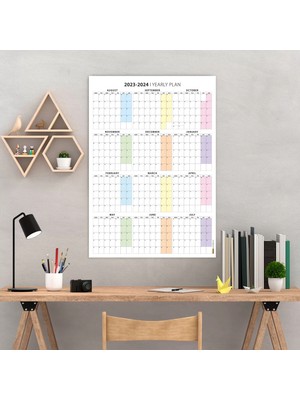 2025-2026 Akademik Duvar Takvimi, Ağustos Başlangıcı, Yıl Duvar Planlayıcısı, Pastel Renk