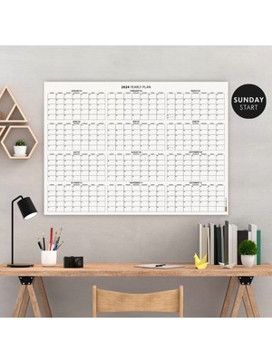 Amerikan Standardı 2026 Yıllık Planlayıcı Takvim, Pazar Başlangıç Takvim, Duvar Takvimi