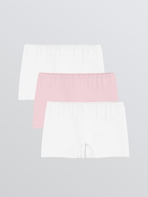 LC Waikiki LCW Kids Kız Çocuk Boxer 3'lü Düz Pamuklu Normal Bel Kesim 5-6 Yaş Renkli Set