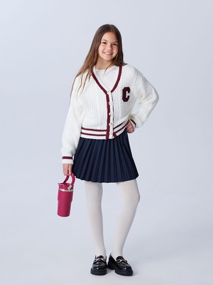 Beli Lastikli Pileli Kız Çocuk Etek  (W5)