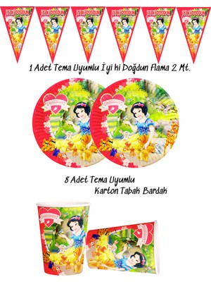 Temalı Tabak , Bardak , Flama Bayrak Doğum Günü Süsleri
