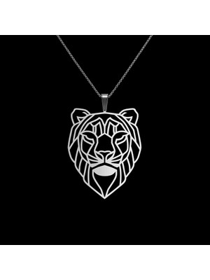 TabiTela 925 Ayar gümüş kolye Aslan   SM7335