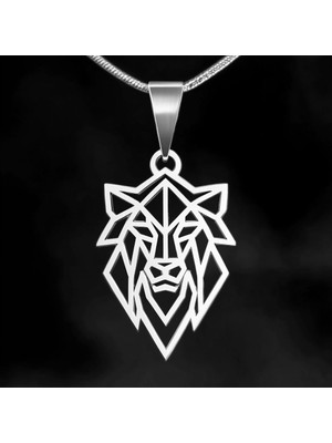 TabiTela 925 Ayar gümüş kolye aslan SM7402