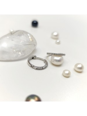 13.4mm Pırlanta Taşlı Halka Küpe 14 Ayar Altın Hd Videolu