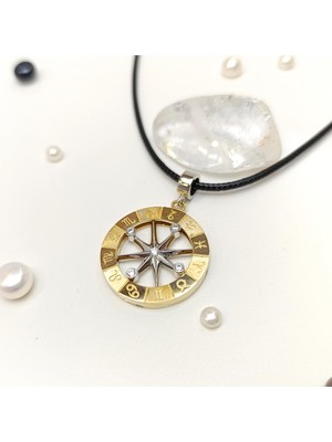 Pusula ve Burçlar Kolye 14 Ayar Altın Hd Videolu