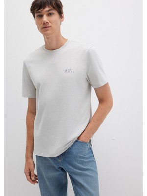 Mavi Mavi Logo Baskılı Gri Tişört 0611714-70074