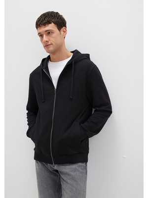Mavi Kapüşonlu Fermuarlı Siyah Sweatshirt 0S10423-900