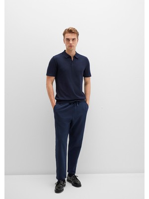 Mavi Lacivert Örme İnterlok Pantolon 0010521-70490