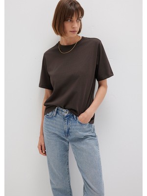 Mavi Kahverengi Basic Tişört 1600965-90707