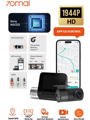 70MAİ 70mai Dash Cam A500s Pro Plus Arka Kamera Rc06 Set