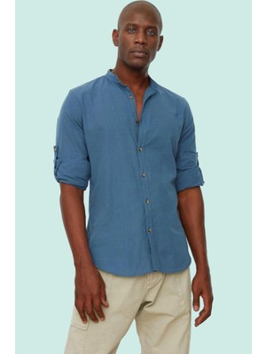 Erkek Basic Slim Fit Hakim Yaka Pamuklu Günlük Gömlek Hafta Sonu Yaz Aylarının Vazgeçilmezi