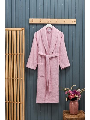 Polo Life Kutulu %100 Pamuk Tek Bornoz Şalyaka-Pembe (L Beden)