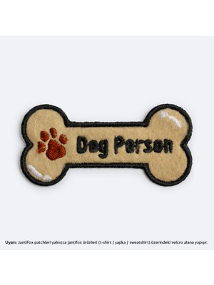 Jantifox Dog Person Keçe Cırtlı Yama-Patch Sticker