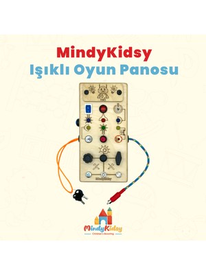 Çocuklar Için Eğitici Ahşap Montessori Işıklı Civatalı Vidalı Oyun Panosu - Zeka Geliştirici Oyuncak