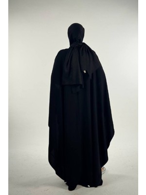 Düğme Detaylı Pelerin 70024 Siyah