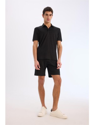 DeFacto Regular Fit Her Yöne Esneyen Krinkıl Bermuda Şort E0980AX25SM