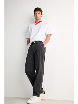 DeFacto Yumuşak Dokulu Wide Leg Jean Pantolon F2949AX25SP