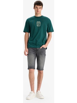 DeFacto Regular Fit Jean Bermuda Şort E5986AX25SM