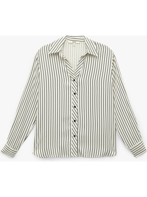 Regular Fit Uzun Kollu Düğmeli Viskon Gömlek