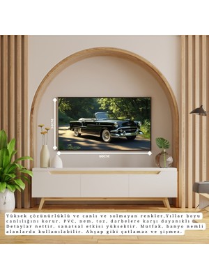 Otomobil Temalı Klasik Çerçevesiz Pvc Tablo 60X34 cm