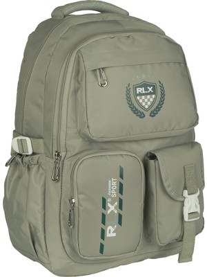 Relaxion Su Geçirmez Çok Gözlü Okul Sırt Çantası Haki 2058