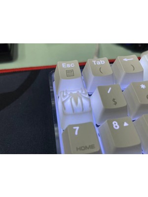 Pureysma Spider-Man Temalı Keycap (2'li Set) | Beyaz | Mekanik Klavye Uyumlu Özel Tuş Başlığı Seti