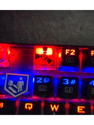 Pureysma Rust Temalı Keycap (2'li Set) | Kırmızı-Siyah Renk | Mekanik Klavyelere Uyumlu Tuş Başlığı