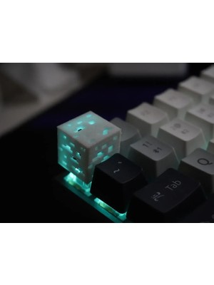 Pureysma Minecraft Maden Blok Keycap 2'li Set | Rgb Uyumlu Tuş Başlığı | Cherry Mx Mekanik Klavye