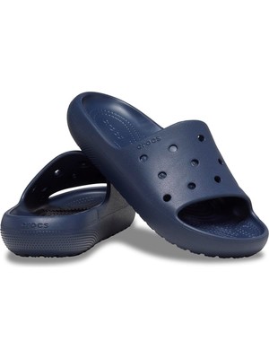 Crocs Classic Slide V2 Unisex Terlik Navy Su Dostu Tasarım ile Rahatlık ve Stil Sunar