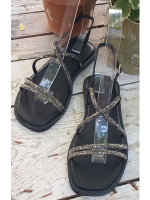Kuum K87TML36T Kadın Hakiki Deri Taşlı Sandalet