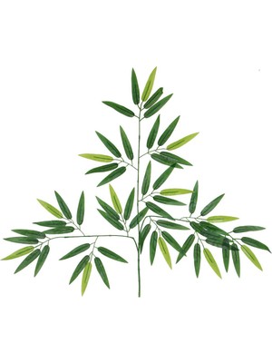 Yapay Kaliteli Bambu Yaprağı Dalı 57 cm 6 Adet (Islak Dokulu)