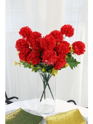 Yapay Classic Kasımpatı Demeti 40 cm Kırmızı
