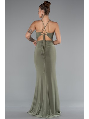 Bacak ve Sırt Dekolteli Uzun Abiye ABU3949