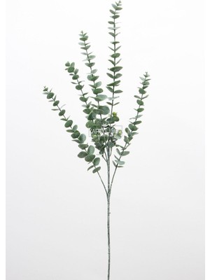 Yapay Retro Pastel Okaliptus Dalı 88 cm Pudrali-Yesil