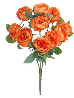 Yapay Çiçek 10 Dallı Catalina Rose 45 cm Turuncu