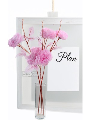 Yapay 2 Güllü Şakayık Çiçeği Dalı 77 cm Şeker Pembe