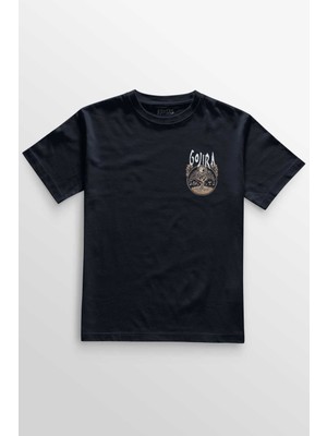 Unisex Lacivert T-Shirt Lacivert Gojira Metal Music Rock Müzik Minimal Ön Baskılı Tişört