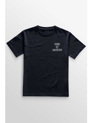 Lacivert Tişört  Sons Of Anarchy California Skull Hayalet Minimal Ön Baskılı Tişört Unisex T-Shirt