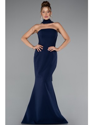 Straplez Şal Aksesuarlı Uzun Balık Abiye ABU5097