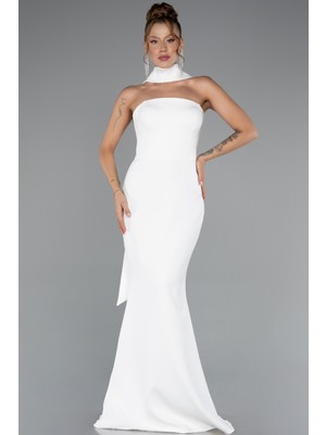 Straplez Şal Aksesuarlı Uzun Balık Abiye ABU5097