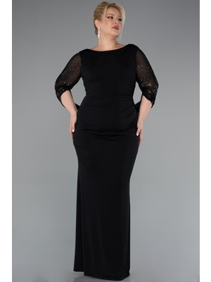 Pullu Kapri Kol Uzun Büyük Beden Abiye ABU5078