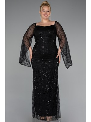 Uzun Kol Boncuklu Büyük Beden Abiye ABU5067