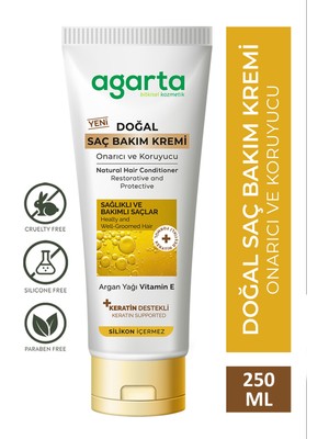 Agarta 250 ml Doğal Saç Bakım Kremi Besleyici Etkili Vegan Formül ile Tüm Saç Tiplerine Uygun