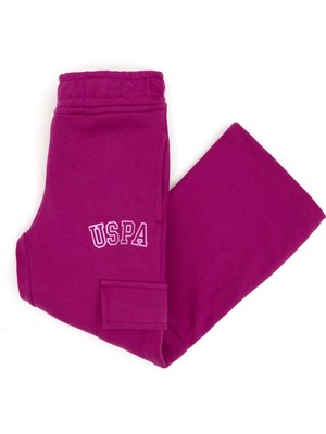 U.S. Polo Assn. Kız Çocuk Fuşya Cep Detaylı Parlak Baskılı Eşofman Altı 50316892-VR023