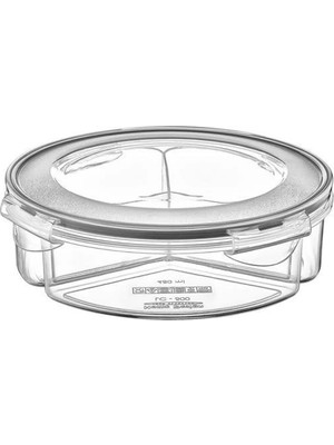 Bfs  3 Bölmeli Sızdırmaz Contalı Kilitli Kapaklı 1,35 Litre Yuvarlak Erzak Saklama Kabı LC-500