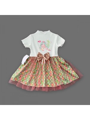 Sevimli Denizkızı Desenli Bebek Elbisesi - Deniz Temalı