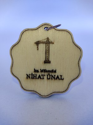 Kişiye Özel  Yazılı Ahşap Anahtarlık – Inş. Muhendisi  Detaylı Lazer Kesim – Kavak Kontraplak