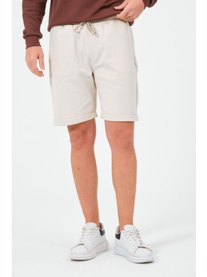 Erkek Düz Renk Regular Fit Bermuda Şort