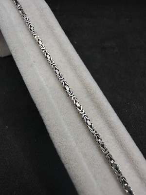 2 mm Kare Kral Erkek Gümüş Bileklik